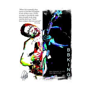 BB King Singer Blues Rock Guitar Music Poster Print Wall Art 11x17
